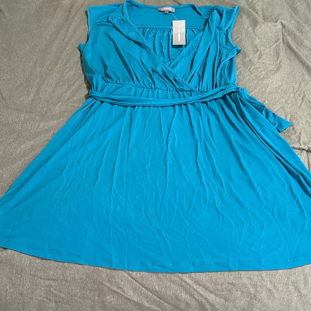 NY Collection Turquoise Mini Dress